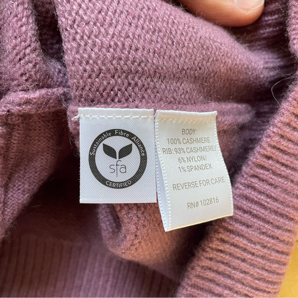 Garnet Hill Cashmere Crewneck Sweater in Plum - Picture 8 of 9